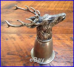 Vintage Genuine Gucci Made In Italy Silver Pewter Stag Head Hunting Stirrup Cup