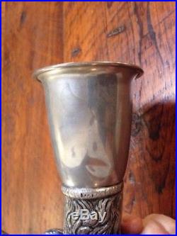 Vintage Genuine Gucci Made In Italy Silver Pewter Stag Head Hunting Stirrup Cup