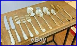 Vintage George Butler Sheffield Canteen Of Cutlery Classic Bead Design 124 piece