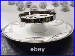 Vintage Germany P5559 Silver Overlay 18 Salt Cellar 2 Tiered Plate Master Salt