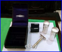 Vintage Gillette Razor-Single Ring-(Silver Plate/Brass) Combination Set