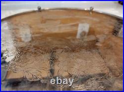 Vintage Godinger Silver Plated Tray Round Footed 13.5 x 13.5x 2 Collectible