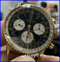 Vintage Gold Plate Breitling Navitimer 806 Pilot Chronograph Watch