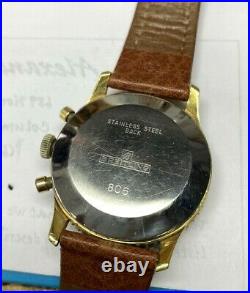 Vintage Gold Plate Breitling Navitimer 806 Pilot Chronograph Watch