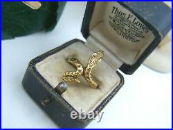 Vintage Gold Plated Solid Sterling Silver Snake Cobra Serpent Ring Size M 6 Rare