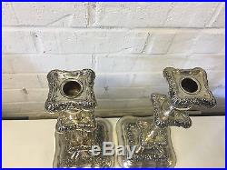 Vintage Goldfeder Silver Plated Pair of Candlesticks / Candle Holders