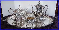 Vintage Gorham Rosewood Silverplated 6-pc Tea Set Yc1601/1607 No Mono Retired