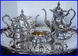 Vintage Gorham Rosewood Silverplated 6-pc Tea Set Yc1601/1607 No Mono Retired