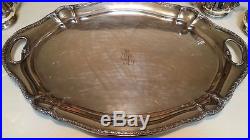 Vintage Gorham Silver Plate 26 Butler Oval Serving Tray with Handles EP Y 907