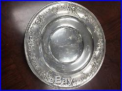 Vintage Gorham Sterling Silver Repousse Serving Plate Dish 10 Inches 344 Grams