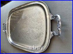 Vintage Gorham YC1912 Silver Plate Serving Tray Butler Platter 22x16 with Handles