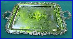 Vintage Grape Pattern 18 Waiter Serving Tray By International Silver Plated