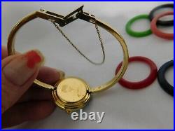 Vintage Gucci 1100 L Series Gold Plated Watch 11 Additional Changeable Bezels
