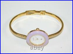 Vintage Gucci 1100L Gold Plate Bangle Changeable Bezel Quartz Ladies Watch + Box