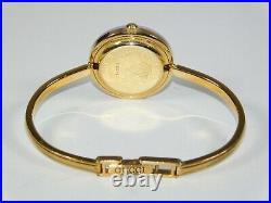 Vintage Gucci 1100L Gold Plate Bangle Changeable Bezel Quartz Ladies Watch + Box