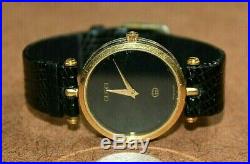 Vintage Gucci 18k Gold Plated Men's Black Dial Swiss Quartz Watch 2000M 030WEI
