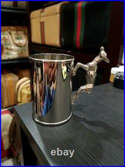 Vintage Gucci Silver Plated Cup with Deer handle. 4H x 3D