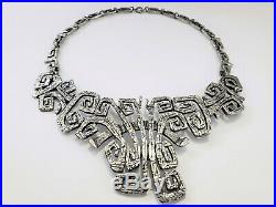 Vintage Guy Vidal Canadian Modernist Brutalist Pewter Silver-plated Necklace