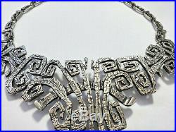 Vintage Guy Vidal Canadian Modernist Brutalist Pewter Silver-plated Necklace