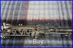 Vintage H Bettoney Boston Columbia Model Silver Plate Metal Clarinet