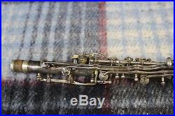 Vintage H Bettoney Boston Columbia Model Silver Plate Metal Clarinet