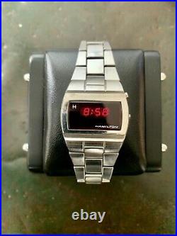 Vintage HAMILTON QED LED PSR late 70s Chrome (plated) Watch In Great Condition