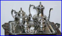 Vintage HERITAGE 1847 ROGERS BROS Silver Plate Tea Service Set 9401 to 9404, 290