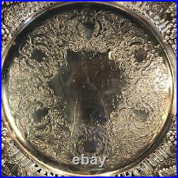 Vintage Haddon Hall Official Reproduction Sheffield Silver Plate 6 Serving Tray