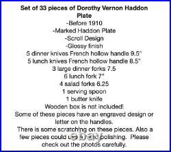 Vintage Haddon Pattern 33 piece Silver-plate Flatware Set