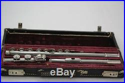 Vintage Hand made Sterling Silver plated French Millereau Flute 1800's antique