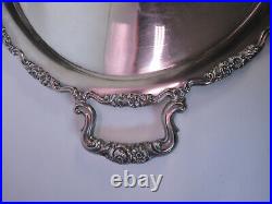 Vintage Handarbeit Silver Alpaka Triple Plated Large Serving Butler Tray 18x22.5