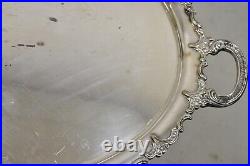 Vintage Handarbelt Alpacca Silver Plate Oval Tray Serving Platter