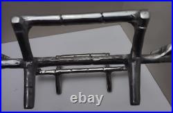 Vintage Handmade Silver Plated Faux Bamboo Hot Plate / Serving Tray Stand 8x8