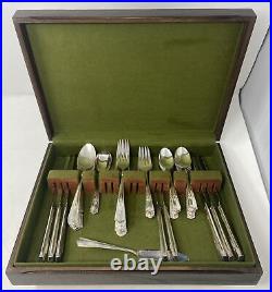 Vintage Harmony House Danish Queen AA+ Silver Plate Flatware Set Service for 8