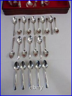 Vintage Harmony House MAYTIME Silver Plate Flatware 78 Piece Set in Box 1944
