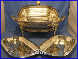 Vintage Harrison Brothers & Howson footed covered serving dish, inscribed 1916