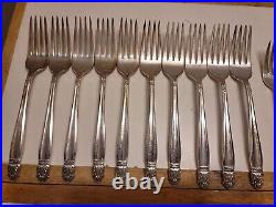 Vintage Holmes & Edwards IS Silver Plate Flatware, Danish Princess 54 pcs