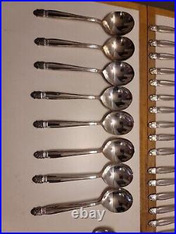 Vintage Holmes & Edwards IS Silver Plate Flatware, Danish Princess 54 pcs