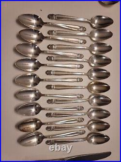 Vintage Holmes & Edwards IS Silver Plate Flatware, Danish Princess 54 pcs