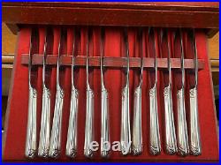 Vintage Holmes and Edwards 12 place settings 79 piece silver plate flatware set
