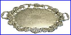 Vintage International Silver Co. 23 Silverplate Footed Butler Serving Tray