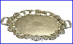 Vintage International Silver Co. 23 Silverplate Footed Butler Serving Tray