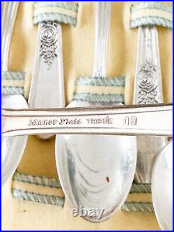 Vintage International Silver Manor Plate Triple IS 49 PCS Set in Folding Case