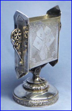 Vintage James Tufts Silverplate Playing Cards Holder 2589 Triple Plate