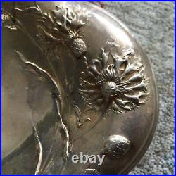 Vintage James W Tufts Boston Silver-plated oval footed Thistle Embossed 4366