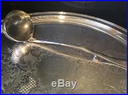 Vintage KENT SILVERSMITHS Silver Plated PUNCH BOWL SET 28 Cups, Ladle & Platter