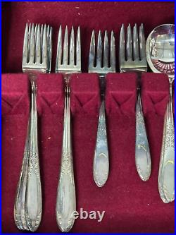 Vintage King Edward National Silver Co Service For 8 Silverplate Flatware Set