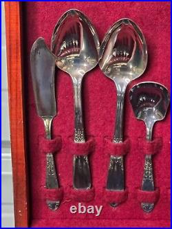 Vintage King Edward National Silver Co Service For 8 Silverplate Flatware Set