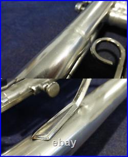 Vintage King Liberty 1045S Trumpet, Silver Plated, Bb and A Tuning, 1950, NICE