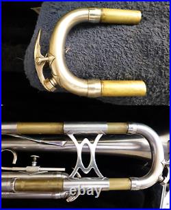Vintage King Liberty 1045S Trumpet, Silver Plated, Bb and A Tuning, 1950, NICE